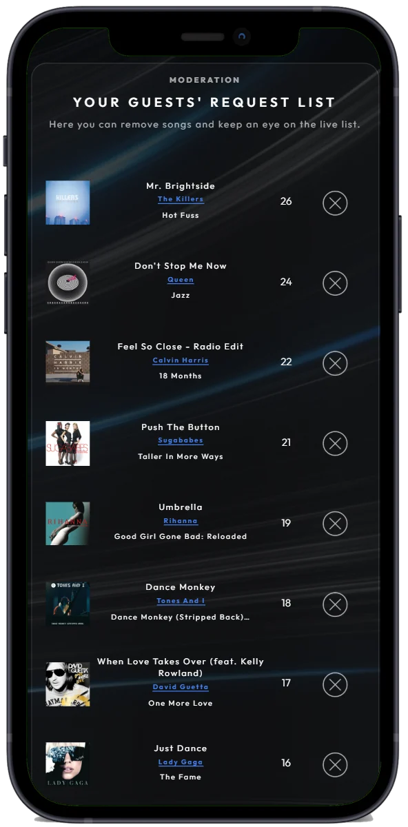 App DJfy: area DJ, gestire le richieste