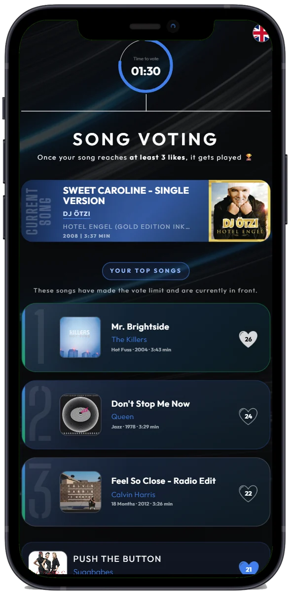 App DJfy: voto con le canzoni in testa